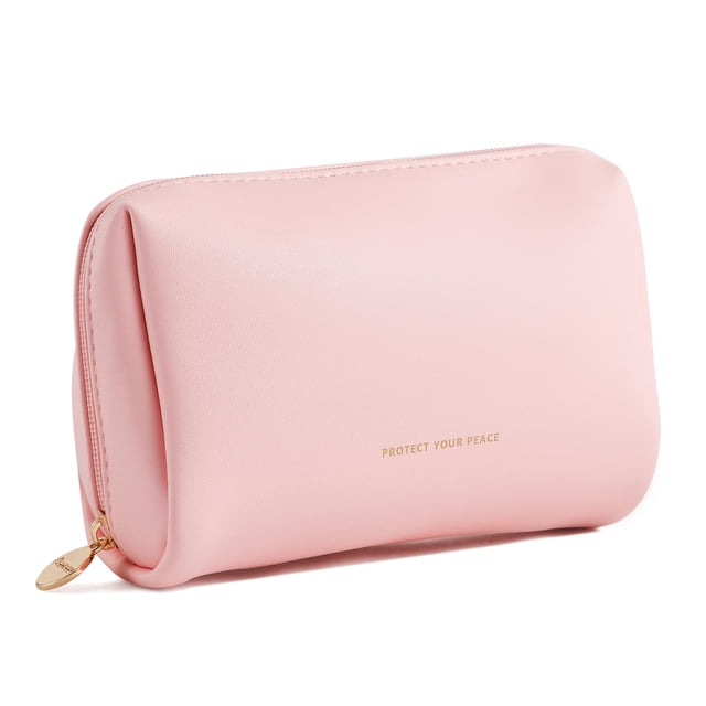 Bolsa de maquillaje de viaje Aveniee Small de piel vegana rosa
