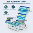 thumbnail image 4 of Kicctian High Backpack Beach Chair for Adults, Lightweight Portable Lay Flat Folding Chair, Backpack Straps, Phone Pocket, Cup Holder, Cooler Pouch & Towel Bar, 4 of 8