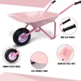 thumbnail image 6 of Hortem Kids Wheelbarrow Set Metal, 5PCS Child Wheel Barrel and Kids Garden Tools, Gifts for Girls (Pink), 6 of 6