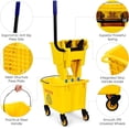 thumbnail image 4 of Mop Bucket, Commercial Bucket for Mopping on Wheels with Potable Handle, Mop Bucket with Wringer for Home, Household, Office, Bathroom, Yellow (25 Quarts), 4 of 9