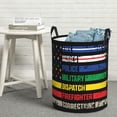 thumbnail image 6 of Fuzoiu Thin Green Line With USA Flag Print Circular Hamper,Laundry Basket with Handle,Collapsible Laundry,Dirty Clothes Storage Basket,for Bedroom Bathroom Dorm Living Room-Medium, 6 of 6
