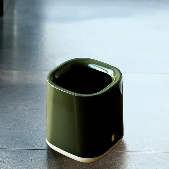 AuroraX Large Bedroom Trash Can Green Rectangle 3 Gallon Double-Layer Wastebasket Plastic Stylish Minimalist Trash Bin for Office Livingroom