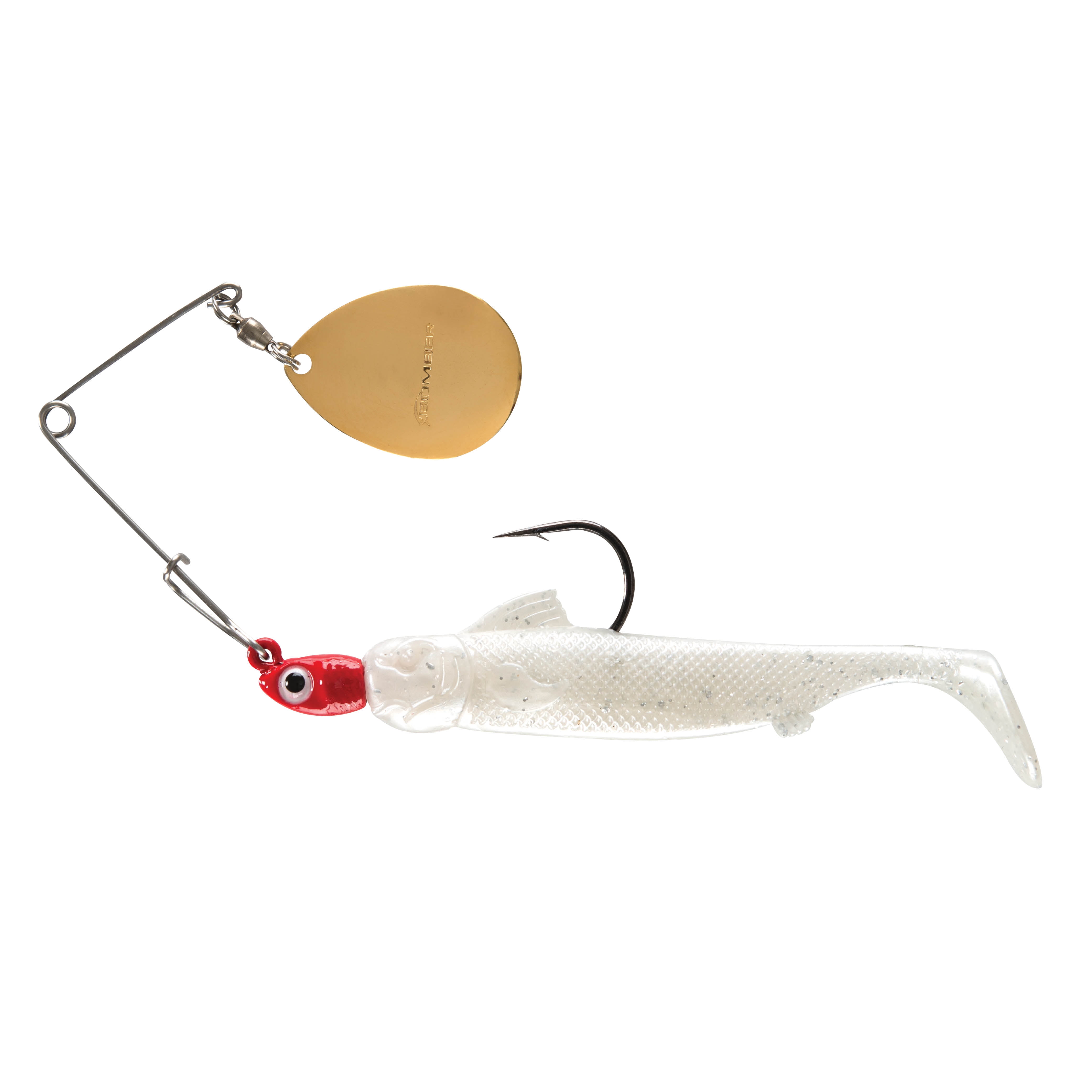 Bomber Drumbeater Spinnerbait Red Pearl Silver Flash 1/4 oz.