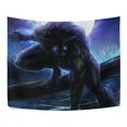 thumbnail image 2 of MYPOP Moon Wolf Tree Night Starry Sky Tapestry Wall Hanging Decoration Home Decor Living Room Dorm 80x60 inches, 2 of 4