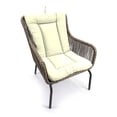 thumbnail image 3 of Jordan Manufacturing 38" x 21" Ivory Solid Rectangular Outdoor Wrought Iron Chair Cushion with Ties and Hanger Loop, 3 of 10