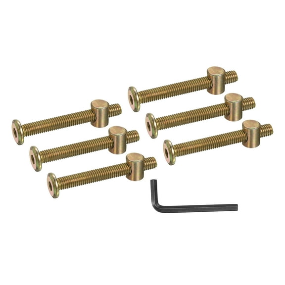 Uxcell 6 Set Bunk Bed Bolts and Nuts, M8x65mm Hex Drive Socket Cap Screws Nuts for Beds Headboards Chairs Furniture