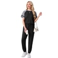 thumbnail image 4 of MINTREUS Lounge Sets for Women Two Piece Pajama Set Short Sleeve Pjs Joggers Long Pants Tracksuit with Pockets, 4 of 7