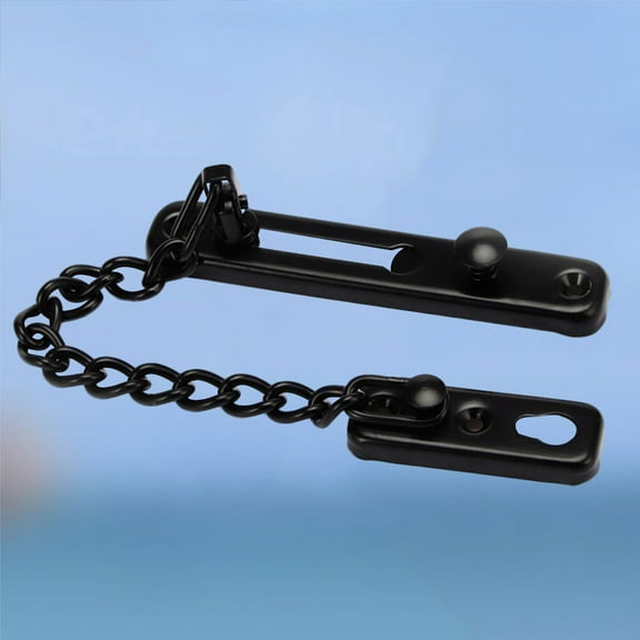 HEMOTON 2 Pcs Door Lock Chain Latch for Home Protector Black