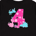 thumbnail image 4 of Inktastic Dinosaur Party-fourth Birthday Girls Long Sleeve Toddler T-Shirt, 4 of 5