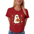 thumbnail image 6 of mgoYE Womens Halloween Shirt Funny Long Sleeve Halloween Thanksgiving Fall Pumpkin T-Shirts Graphic Tee Tops Women T-Shirt(Red,3XL), 6 of 7