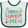 thumbnail image 3 of Inktastic Nonna Loves Me Granddaughter Girls Baby Bib, 3 of 4