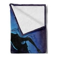 thumbnail image 2 of Mermaid Soft Flannel Fleece Throw Blanket, Silhouette of Aquatic Girl on Moon Sky Background Fictional Print, Cozy Plush for Indoor and Outdoor Use, 70" x 90", Purple Black, by Ambesonne, 2 of 5