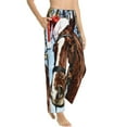 thumbnail image 2 of Uemuo Christmas Horse Pattern Women's Wide Leg Palazzo Lounge Pants with Pockets Light Weight Loose Comfy Casual Pajama Pants-Medium, 2 of 9