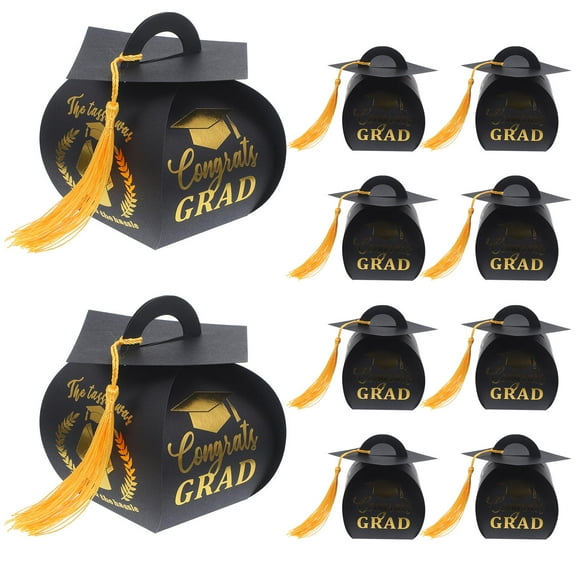 HONMEET Graduation Party Candy Holder Black 10Pcs 4.7X4.5X2.4In