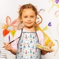 thumbnail image 2 of Floral Princess Pattern Kids Aprons for Girls and Boys,Adjustable Neck Strap Toddler Aprons for Kids Cooking Baking, 2 of 6