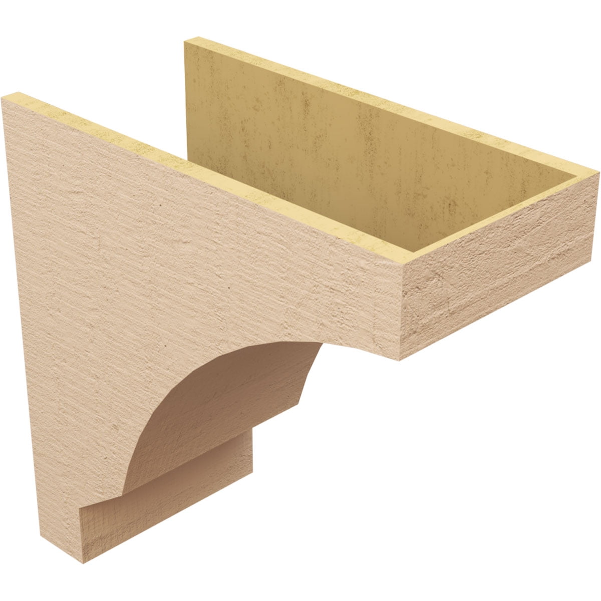 12"W x 24"D x 24"H Classic Moab Rough Cedar Woodgrain TimberThane Corbel, Primed Tan
