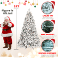 thumbnail image 3 of Tcbosik 8ft Pre-Lit Flocked Christmas Tree with 700 UL Lights, 54 Pine Cones & 1754 Branch Tips, Xmas Artificial Tree with Metal Stand, Home Office Party Decoration, Green & White, 3 of 7