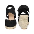 thumbnail image 6 of BLISSFUL STEP Women's Shoes Crisscross Strap Closed Toe Espadrille Wedge Heel Sandals Black 7, 6 of 7