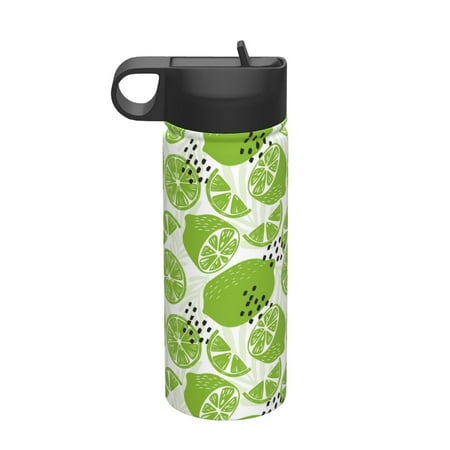

Qekee Green Various Lemons Print 18OZ Sports Insulated Kettle Coffee Mug Travel Tea Mug Thermos Cup 18 Stainless Steel Water Bottle For Running Hiking Cycling