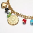 thumbnail image 2 of QQTDFG Stainless Steel Charm Bracelet Evil Eye Bead Lobster San Benito Silver 7" Z39-Gold, 2 of 3