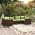 thumbnail image 1 of vidaXL 6 Piece Garden Lounge Set with Cushions Poly Rattan Brown, 1 of 4