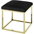 thumbnail image 3 of Modern Deco Contemporary Urban Design Living Room Lounge Club Lobby Accent Chair Ottoman, Velvet Fabric Metal Steel, Gold Black, 3 of 5