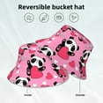 thumbnail image 5 of Daiia Panda Heart Valentine Pink Pattern Bucket Hat - Trendy Cotton Sun Hat for Beach, Golf, Fishing - Fun Outdoor Vacation Boonie for Men and Women, 5 of 9