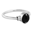 thumbnail image 2 of Oval Mystery Black Onyx Stone Inlay Sterling Silver Band Ring-7, 2 of 5