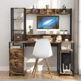 thumbnail image 3 of Corner Desk with Storage Shelves, Compact 90 Degrees Triangle Space Saving Computer Desk with Outlet, LED Lights, Keyboard Tray & Monitor Stand, Black Writing Table Desk for Home Office by PAKASEPT, 3 of 7