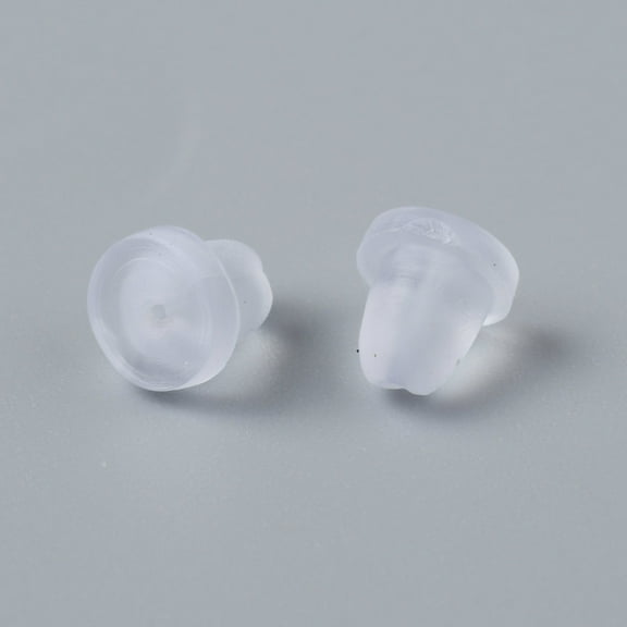 1Box Silicone Ear Nuts Earring Backs for Stud Earring Making White 6x5mm Hole: 0.7~1.2mm 1000pcs/box