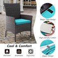 thumbnail image 2 of Kullavik 5-Piece Patio Outdoor Dining Set, Wicker Patio Furniture Set of 4 Rattan Chairs with Soft Cushions and Square Table with Umbrella Cutout, Blue, 2 of 7