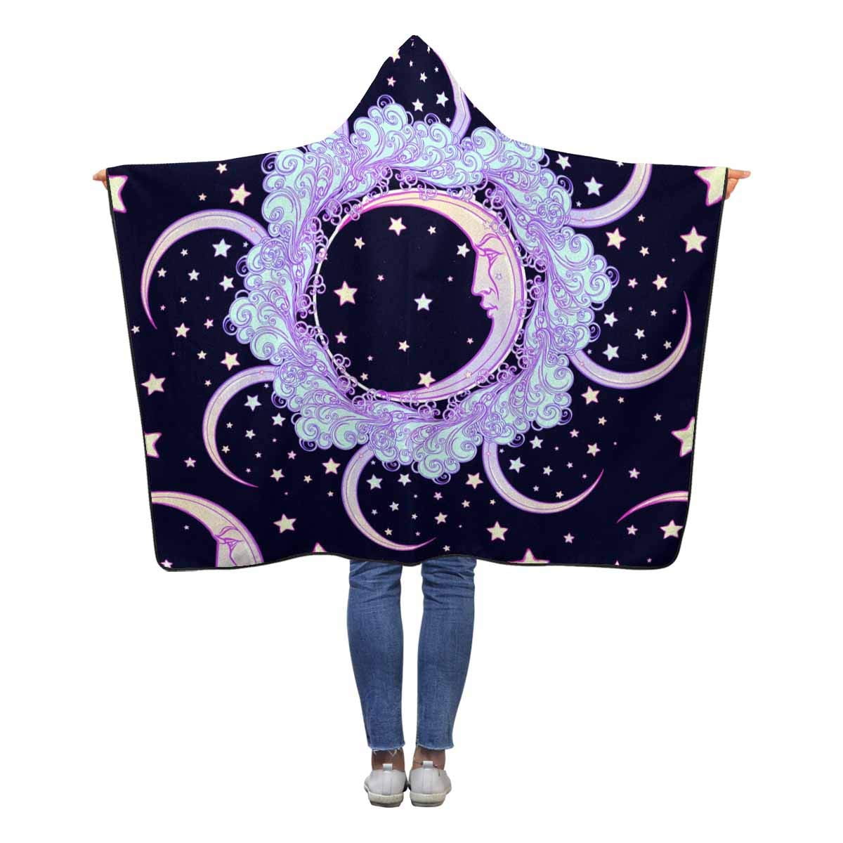 ASHLEIGH Crescent Moon Face Throw Hooded Blanket 50x60 inches Kids Girls Boys Toddler Polar