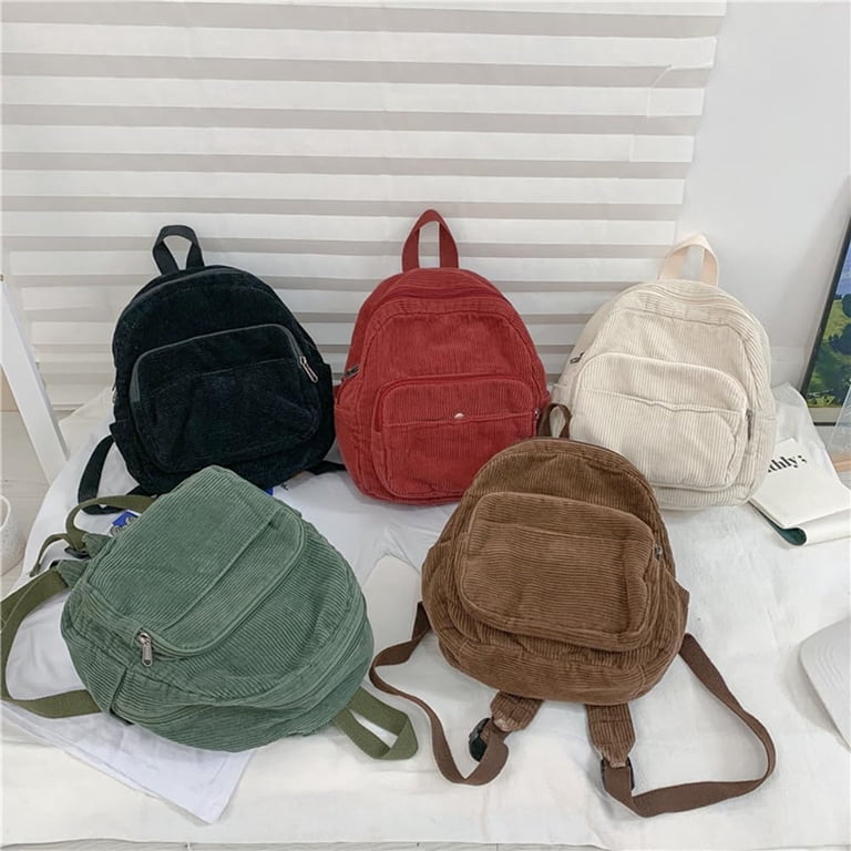 CAILDANL Small Backpack Purse Mini Corduroy Backpack for  display picture 2