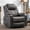 Gray(Bronzing Suede Fabric), variant on SOCIALCOMFY Manual Swivel Glider Rocker Recliner Chair with Heated Massage Ergonomic Lounge 360 Degree Swivel Sofa Seat with 2 Cup Holders, Side Pockets & USB Ports for Living Room, Brown