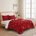 thumbnail image 5 of Quilts Full Size Bedding Set, Christmas Snowflake Lightweight Quilted Comforter, Xmas Snowy Winter Farmhouse Red Soft Reversible Bedspread Coverlet with Pillow Covers for All Season, 78" x 90", 5 of 9