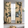 thumbnail image 2 of Blueberry Spring Leaves Sheer Curtains 63 Inch Length 2 Panels Set for Living Room/Bedroom, Brown Botanical Branches Kitchen Curtains Grommet Semi-Sheer Curtains Drapes Window Treatments 42"x63"x2, 2 of 7