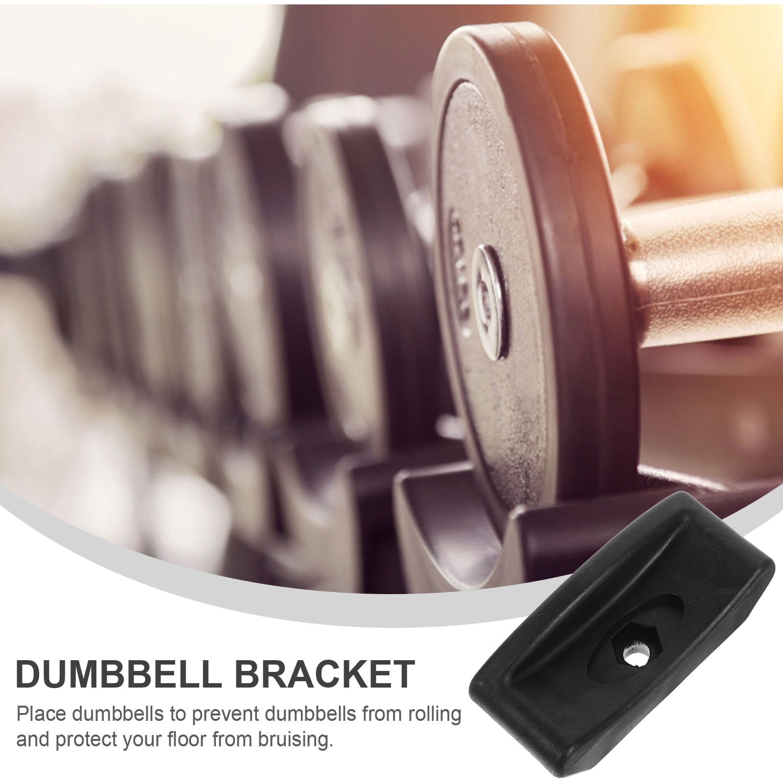 TOYMYTOY Dumbbell Bracket Black PP for Storage Prevent Rolling and Floor Protection 16Pcs