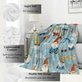 thumbnail image 2 of Beach Summer Gnome Blanket Cheerful Gnomes with Palm Trees Throw Blankets, for Kids,Lightweight Soft Fleece Cozy for Sofa Couch Bed Room Travel Decor 50x60in, 2 of 6