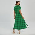 thumbnail image 2 of Irish Green Buffalo Check Pattern Printed Short Sleeve Maxi Dress, Irish St. Patrick'S Day Fashion Summer Maxi Dress For Women, 2 of 4