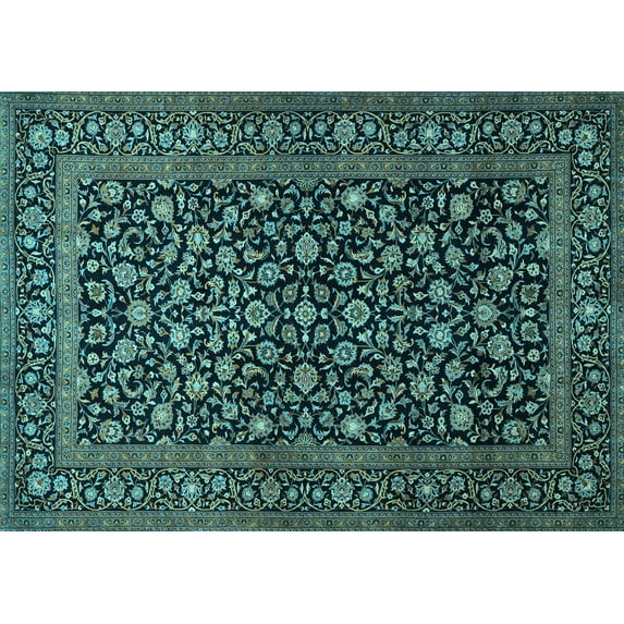 Ahgly Company Indoor Rectangle Persian Light Blue Traditional Area Rugs, 7' x 10'
