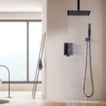 thumbnail image 3 of Wowow 8-Spray 10 in. Dual Shower Head and Handheld Shower Head Wall Mounted Rain Shower with 1.8-GPM in Matte Black, 3 of 7