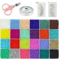 thumbnail image 2 of 24000 cuentas de vidrio de 2 mm, pequeñas cuentas para hacer joyas, 24 surtidos, color opaco, agujero de 0,6 mm, pulseras y collares, 2 of 5