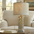 thumbnail image 5 of Oneach 3 Way Dimmable Touch Table Lamp for Living Room Bedroom Bedside Lamp with USB Ports 22" Retro Farmhouse Nightstand Lamp Resin Home(Bulb), 5 of 10