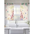 thumbnail image 5 of Easter Rabbits Sheer Curtains 54 Inch Length 2 Panels Set Window Treatments, Cute Bunny Eggs Butterflies Floral Leaf Beige Rod Pocket Semi Curtains for Living Room/Bedroom/Kitchen, 104"W x 54"L, 5 of 7