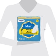Equate Maxi Pads with Wings, Size 1, Regular Absorbency, Compare to Always® (180 Count)