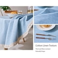 thumbnail image 4 of Round Tablecloth,Japanese Solid Color Cotton Linen Tablecloth Washable,Dustproof Table Cover For Dining Living Hotel Catering Party Banquet Wedding Picnic-B-160cm, 4 of 9