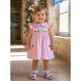 thumbnail image 5 of Cjfdfy Toddler Baby Girl Back to School Dress Kindergarten Outfits Little Baby Girls First Day of School Outfit Apple School Bus Embroidered Flying Sleeve A-line Summer Fall Plaid Gingham Dress, 5 of 9