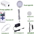 thumbnail image 2 of AIBOO Dimmable LED Under Cabinet Kitchen Lighting Counter Showcase Lighting Fixture with Plug in and Dimmable Wireless RF Control, 6 Ultra Slim Puck Lights Kit (6000K), 2 of 7