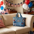 thumbnail image 5 of American 250th Anniversary Quilted Tote Bag, Patriotic Canvas Shoulder Bag for Casual Use, 5 of 5