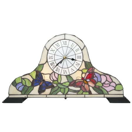 River Of Goods Erfly Garden Stained Gl Mantle Clock